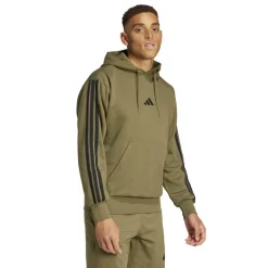 Essentials Fleece 3-Stripes Hoodie Mens