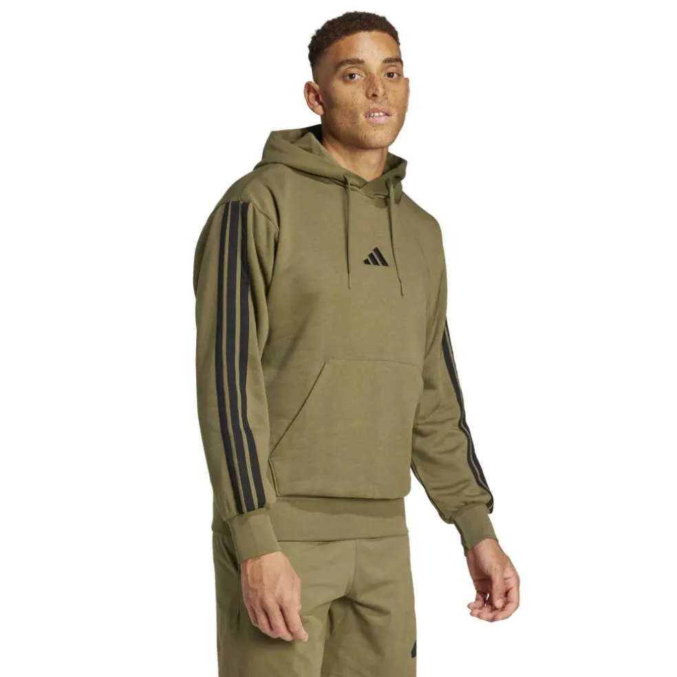 Essentials Fleece 3-Stripes Hoodie Mens