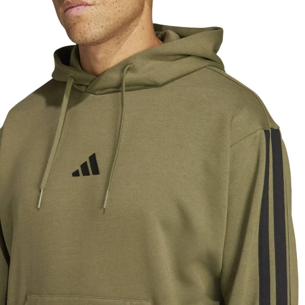 Essentials Fleece 3-Stripes Hoodie Mens