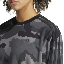 Essentials 3-Stripes Camo-Print Cropped Sweatshirt womens