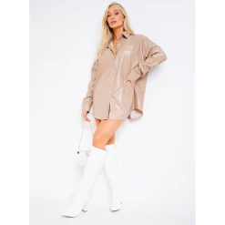 Faux Leather Pocket Shirt