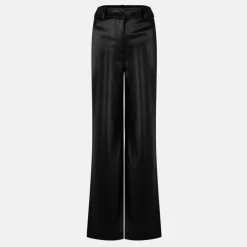 Faux Leather Straight Leg Trousers