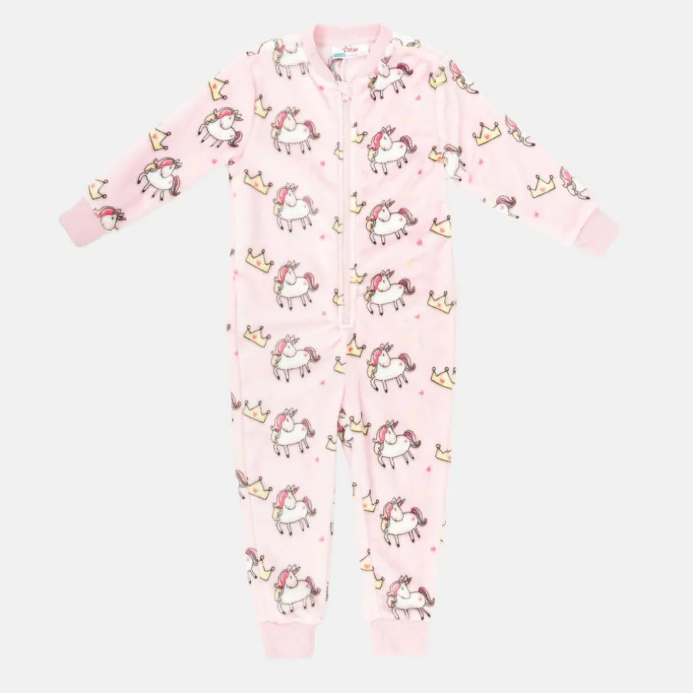 Fleece Onesie Infant Girls Unicorn Print