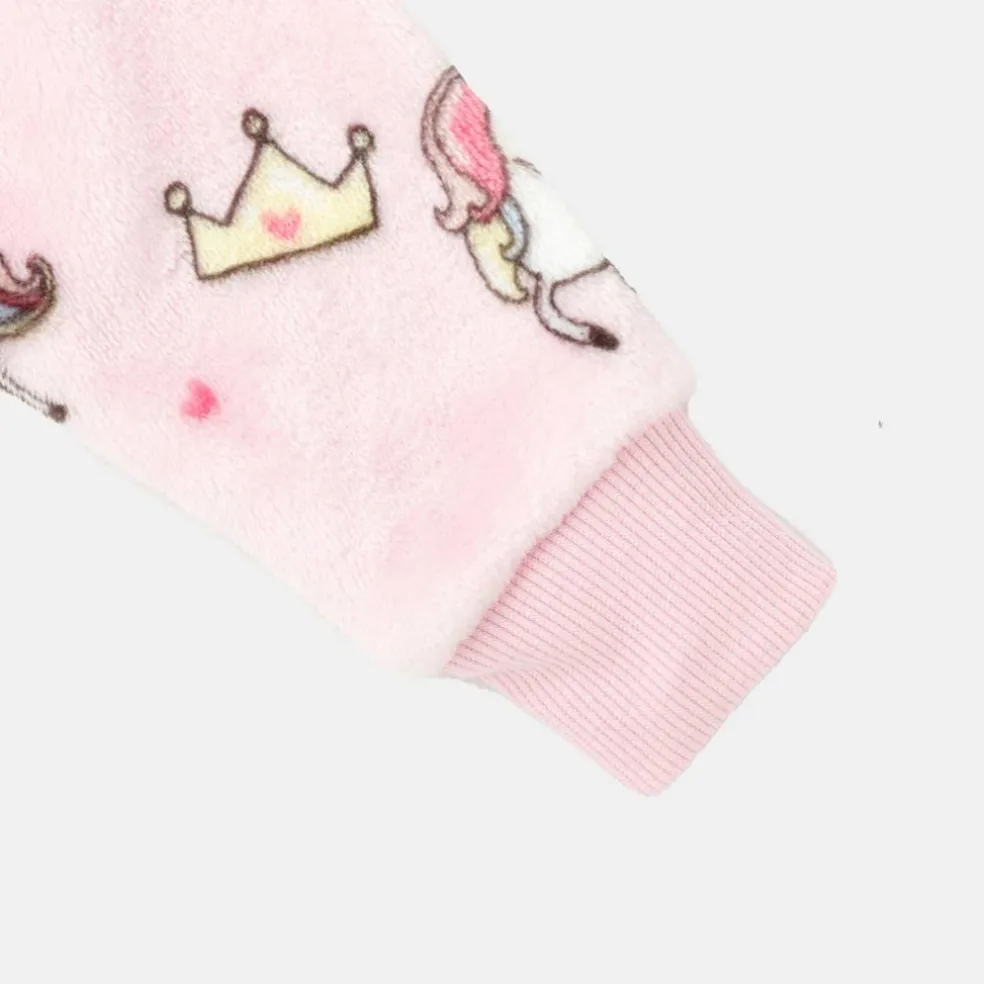 Fleece Onesie Infant Girls Unicorn Print