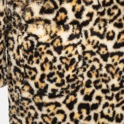 Fleece Robe Leopard Pattern Women
