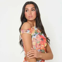 Floral Mesh Top