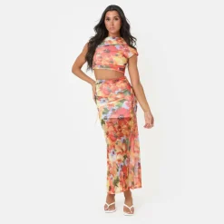 Floral Mesh Top