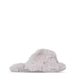 Fluffy Cross Strap Slippers