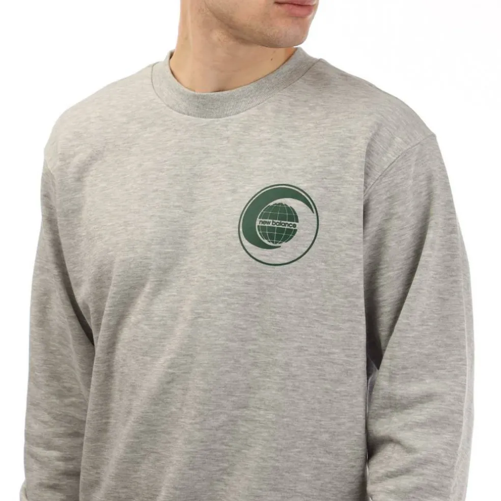French Terry Relaxed Globe Long Sleeve T-Shirt