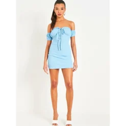 Frill Tie Milkmaid Mini Dress
