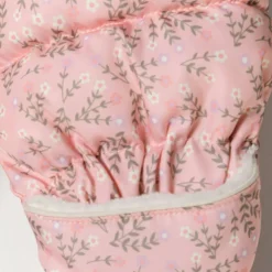 Girls baby snowsuit with hood double zip light pink