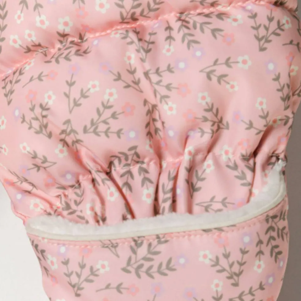Girls baby snowsuit with hood double zip light pink