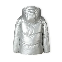Girls padded jacket metallic silver