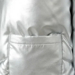 Girls padded jacket metallic silver