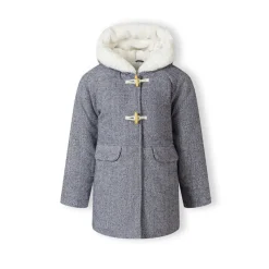 Girls padded jacket with wool blend navy