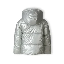 Girls padded reversible jacket metallic purple