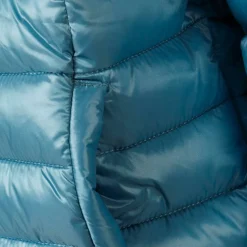 Girls quilted hooded jacket zip fastening turquoise