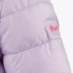 Girls quilted jacket detachable hood lilac