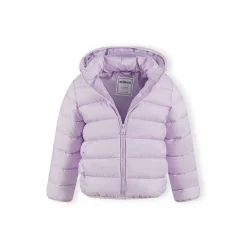 Girls quilted jacket detachable hood lilac