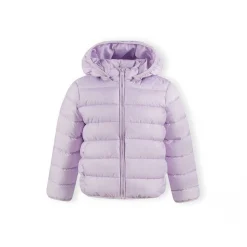Girls quilted jacket detachable hood lilac