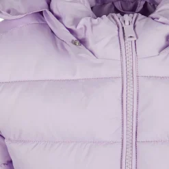 Girls quilted jacket detachable hood lilac