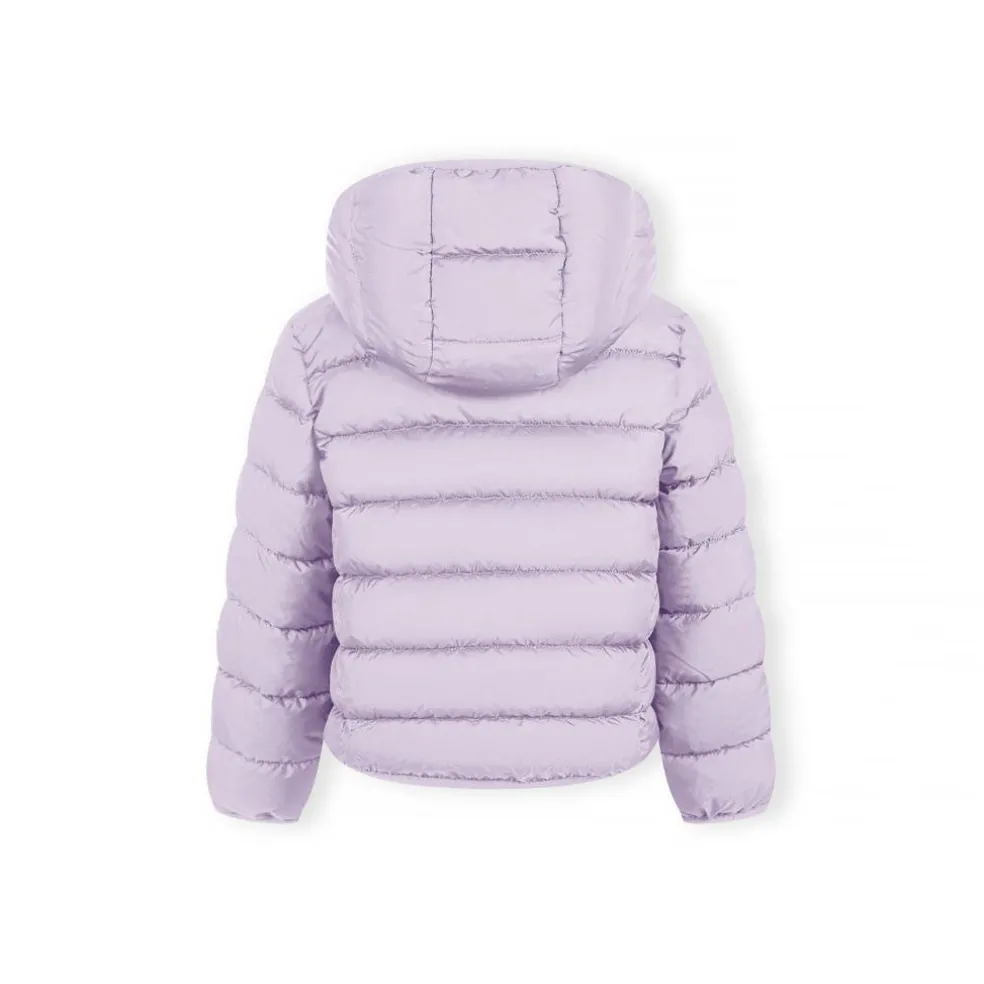 Girls quilted jacket detachable hood lilac
