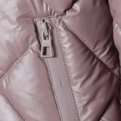 Girls quilted jacket with hood and zip pockets lilac