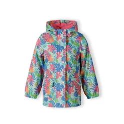 Girls rain jacket printed mint
