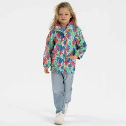 Girls rain jacket printed mint