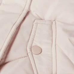 Girls snowsuit with hood ears detachable mittens light pink