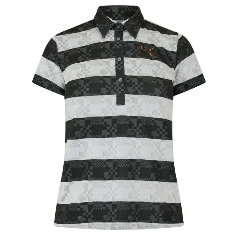 (9) Golf Ss Border Polo Womens