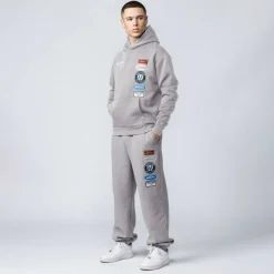 Grey Hybrid Badge Hoodie