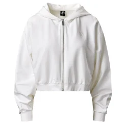 Gym King Victory Loopback Full Zip Crop Hood - Cream
