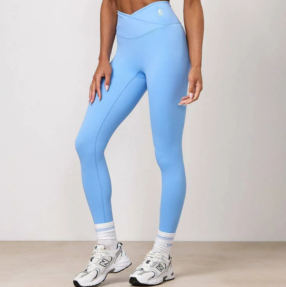 Gym King 365 Wrap Over Legging - Blue Cotton