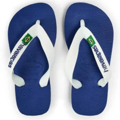 Hav. Brasil Logo Marine Blue 25/26 Flip Flops Unisex Kids