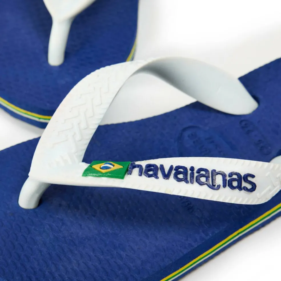 Hav. Brasil Logo Marine Blue 25/26 Flip Flops Unisex Kids
