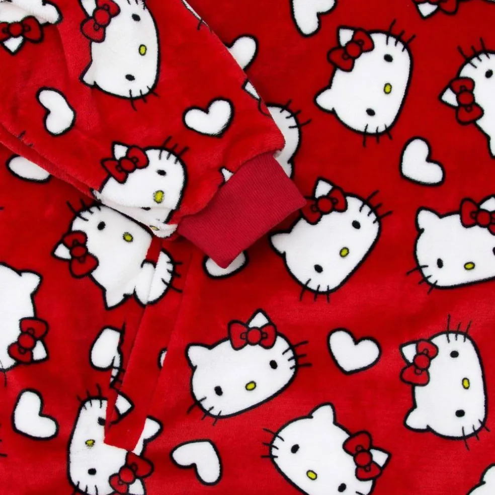 Hello Kitty Lovehearts Fleece Dressing Gown
