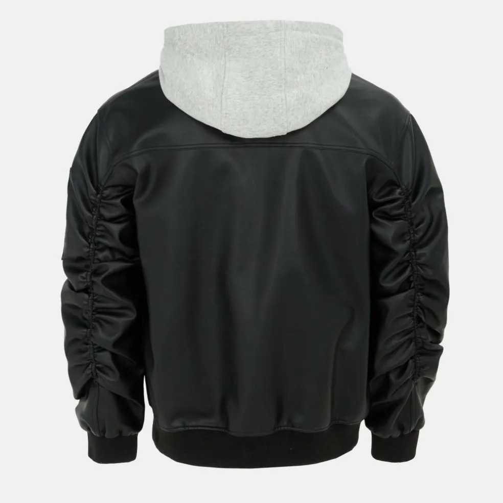 Hood PU Jacket Mens