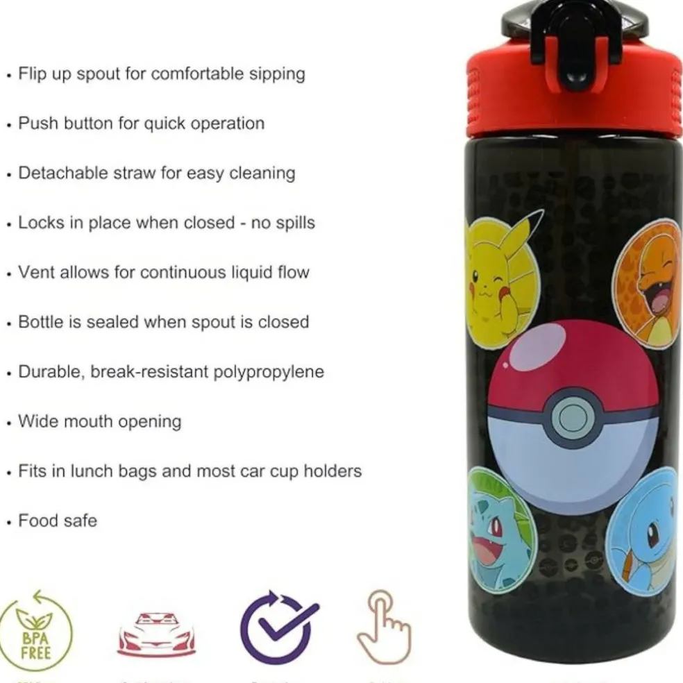 HOX Licensed 600ml Atlantic Water Bottle Minecraft or Pokemon