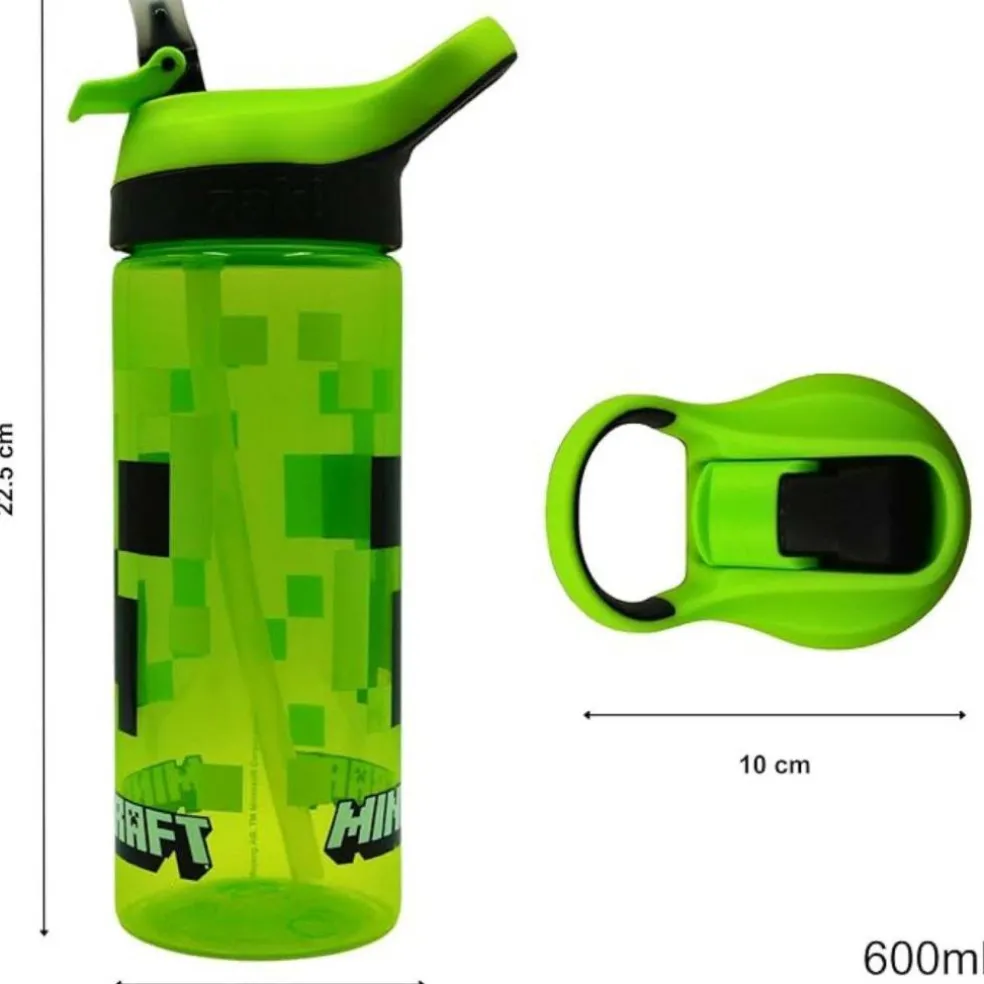 HOX Licensed 600ml Atlantic Water Bottle Minecraft or Pokemon