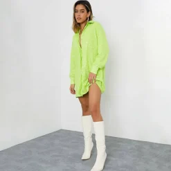 ISAWITFIRST Sequin Oversized Shirt Dress