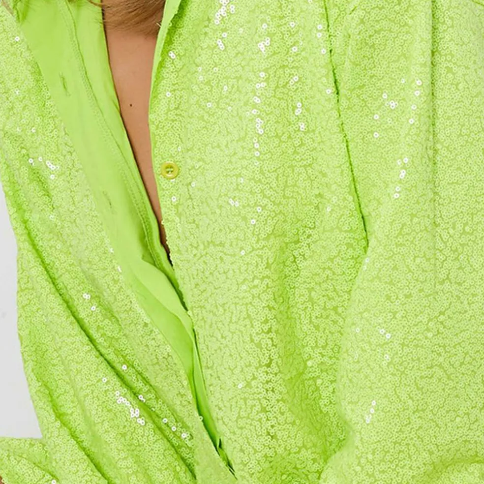 ISAWITFIRST Sequin Oversized Shirt Dress