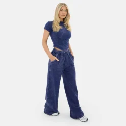 I SAW Washed Wide Leg Jogger