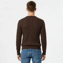 Jack Marlow Merino Wool Blend Cable Knitted Jumper Men
