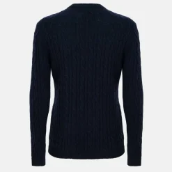 Jack Marlow Merino Wool Blend Cable Knitted Jumper Men