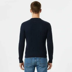 Jack Marlow Merino Wool Blend Cable Knitted Jumper Men