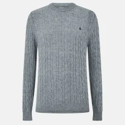 Jack Marlow Merino Wool Blend Cable Knitted Jumper Men