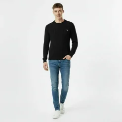 Jack Marlow Merino Wool Blend Cable Knitted Jumper Men