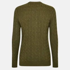 Jack Marlow Merino Wool Blend Cable Knitted Jumper Men