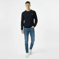 Jack Marlow Merino Wool Blend Cable Knitted Jumper Men